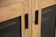 Bristol Metal Mesh Door Accent Cabinet Golden Oak - Bargain Furniture (Detroit, MI)