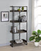 Ember 4-shelf Bookcase Dark Oak and Sandy Black - Bargain Furniture (Detroit, MI)