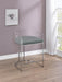 Thermosolis Acrylic Back Counter Height Stools Grey and Chrome (Set of 2) - Bargain Furniture (Detroit, MI)