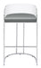 Thermosolis Acrylic Back Bar Stools Grey and Chrome (Set of 2) - Bargain Furniture (Detroit, MI)
