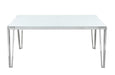 Pauline Rectangular Dining Table with Metal Leg White and Chrome - Bargain Furniture (Detroit, MI)