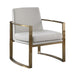 Cory Concave Metal Arm Accent Chair Cream and Bronze - Bargain Furniture (Detroit, MI)
