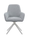 Abby Flare Arm Side Chair Light Grey and Chrome - Bargain Furniture (Detroit, MI)