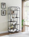 Leland 6-shelf Bookcase Rustic Brown and Dark Grey - Bargain Furniture (Detroit, MI)