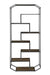 Leland 6-shelf Bookcase Rustic Brown and Dark Grey - Bargain Furniture (Detroit, MI)