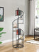 Roseglen 8-shelf Staircase Bookcase Rustic Brown and Black - Bargain Furniture (Detroit, MI)