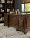 Hartshill Executive Desk with File Cabinets Burnished Oak - Bargain Furniture (Detroit, MI)