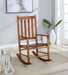 Annie Slat Back Wooden Rocking Chair Golden Brown - Bargain Furniture (Detroit, MI)
