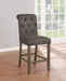 Balboa Tufted Back Counter Height Stools Grey and Rustic Brown (Set of 2) - Bargain Furniture (Detroit, MI)