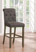 Balboa Tufted Back Bar Stools Grey and Rustic Brown (Set of 2) - Bargain Furniture (Detroit, MI)