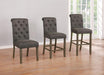 Balboa Tufted Back Bar Stools Grey and Rustic Brown (Set of 2) - Bargain Furniture (Detroit, MI)