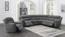 Bahrain 6-piece Upholstered Power Sectional Charcoal - Bargain Furniture (Detroit, MI)
