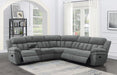 Bahrain 6-piece Upholstered Motion Sectional Charcoal - Bargain Furniture (Detroit, MI)