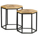 Adger 2-piece Hexagon Nesting Tables Natural and Black - Bargain Furniture (Detroit, MI)