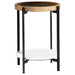 Adhvik Round Accent Table with Marble Shelf Natural and Black - Bargain Furniture (Detroit, MI)