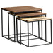 Belcourt 3-piece Square Nesting Tables Natural and Black - Bargain Furniture (Detroit, MI)