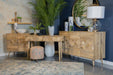 Alyssum Checkered Pattern 3-door Accent Cabinet Natural - Bargain Furniture (Detroit, MI)