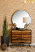 Zara 2-door Accent Cabinet Black Walnut and Gold - Bargain Furniture (Detroit, MI)