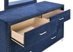 Melody 6-drawer Upholstered Dresser Pacific Blue - Bargain Furniture (Detroit, MI)