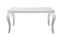 Carone Rectangular Glass Top Dining Table White and Chrome - Bargain Furniture (Detroit, MI)