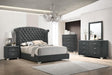 Melody Rectangular Upholstered Dresser Mirror Grey - Bargain Furniture (Detroit, MI)