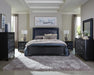 Penelope Queen Bed with LED Lighting Black and Midnight Star - Bargain Furniture (Detroit, MI)