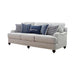 Glenn Recessed Arms Sofa Light Grey - Bargain Furniture (Detroit, MI)
