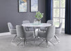 Abby Flare Arm Side Chair Light Grey and Chrome - Bargain Furniture (Detroit, MI)