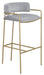 Comstock Upholstered Low Back Stool Grey and Gold - Bargain Furniture (Detroit, MI)