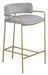Comstock Upholstered Low Back Stool Grey and Gold - Bargain Furniture (Detroit, MI)