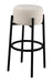 Leonard Upholstered Backless Round Stools White and Black (Set of 2) - Bargain Furniture (Detroit, MI)