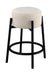 Leonard Upholstered Backless Round Stools White and Black (Set of 2) - Bargain Furniture (Detroit, MI)