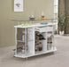 Gideon Crescent Shaped Glass Top Bar Unit with Drawer - Bargain Furniture (Detroit, MI)