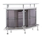 Gideon Crescent Shaped Glass Top Bar Unit with Drawer - Bargain Furniture (Detroit, MI)