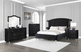 Deanna California King Tufted Upholstered Bed Black - Bargain Furniture (Detroit, MI)