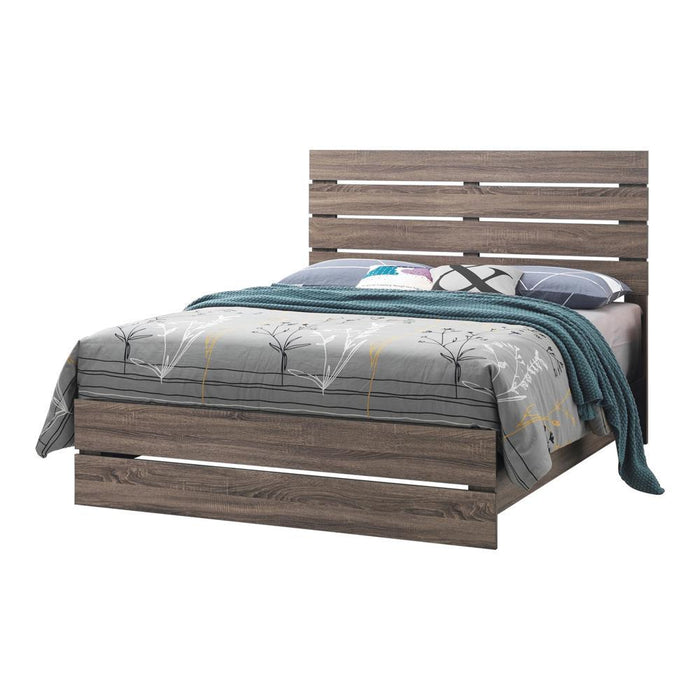Brantford Eastern King & Queen Panel Bed Barrel Oak - Bargain Furniture (Detroit, MI)