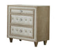 Antonella 3-drawer Upholstered Nightstand Ivory and Camel - Bargain Furniture (Detroit, MI)