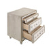 Antonella 3-drawer Upholstered Nightstand Ivory and Camel - Bargain Furniture (Detroit, MI)
