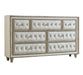 Antonella 7-drawer Upholstered Dresser Ivory and Camel - Bargain Furniture (Detroit, MI)