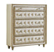Antonella 5-drawer Upholstered Chest Ivory and Camel - Bargain Furniture (Detroit, MI)