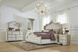 Antonella 5-drawer Upholstered Chest Ivory and Camel - Bargain Furniture (Detroit, MI)