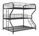 Garner Triple Full Over Twin Over Full Bunk Bed with Ladder Gunmetal - Bargain Furniture (Detroit, MI)