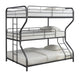 Garner Triple Full Over Twin Over Full Bunk Bed with Ladder Gunmetal - Bargain Furniture (Detroit, MI)