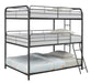 Garner Triple Full Bunk Bed with Ladder Gunmetal - Bargain Furniture (Detroit, MI)