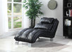 Dilleston Upholstered Chaise Black - Bargain Furniture (Detroit, MI)