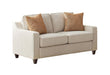 Christine Upholstered Cushion Back Loveseat Beige - Bargain Furniture (Detroit, MI)