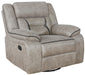 Greer Upholstered Tufted Back Glider Recliner - Bargain Furniture (Detroit, MI)