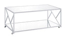 Provins 3-piece Occasional Table Set Clear Mirror and Chrome - Bargain Furniture (Detroit, MI)