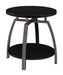 Dacre Round End Table Dark Grey and Black Nickel - Bargain Furniture (Detroit, MI)