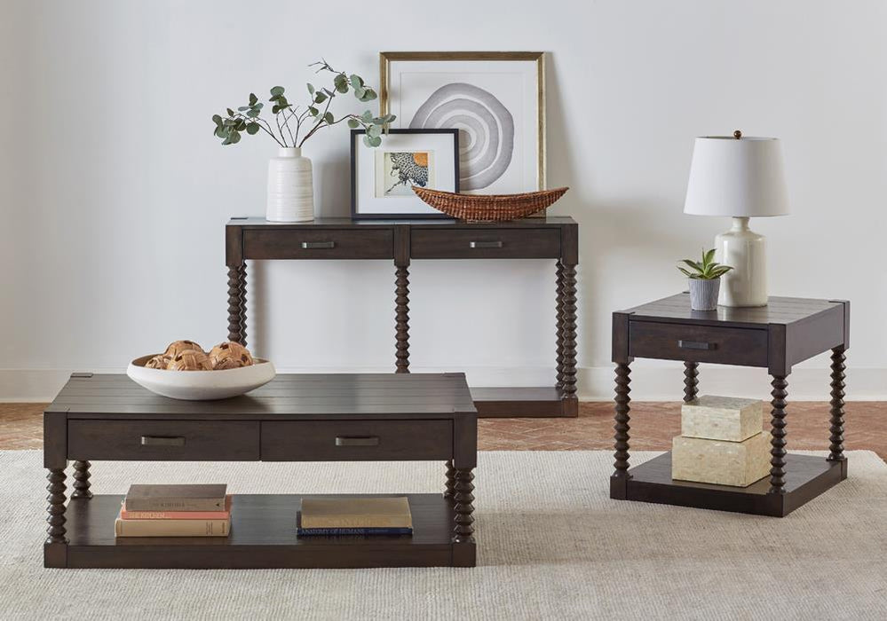 Meredith 2-drawer Sofa Table Coffee Bean - Bargain Furniture (Detroit, MI)